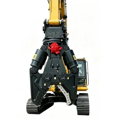 Am Bagger montierte hydraulische Schere